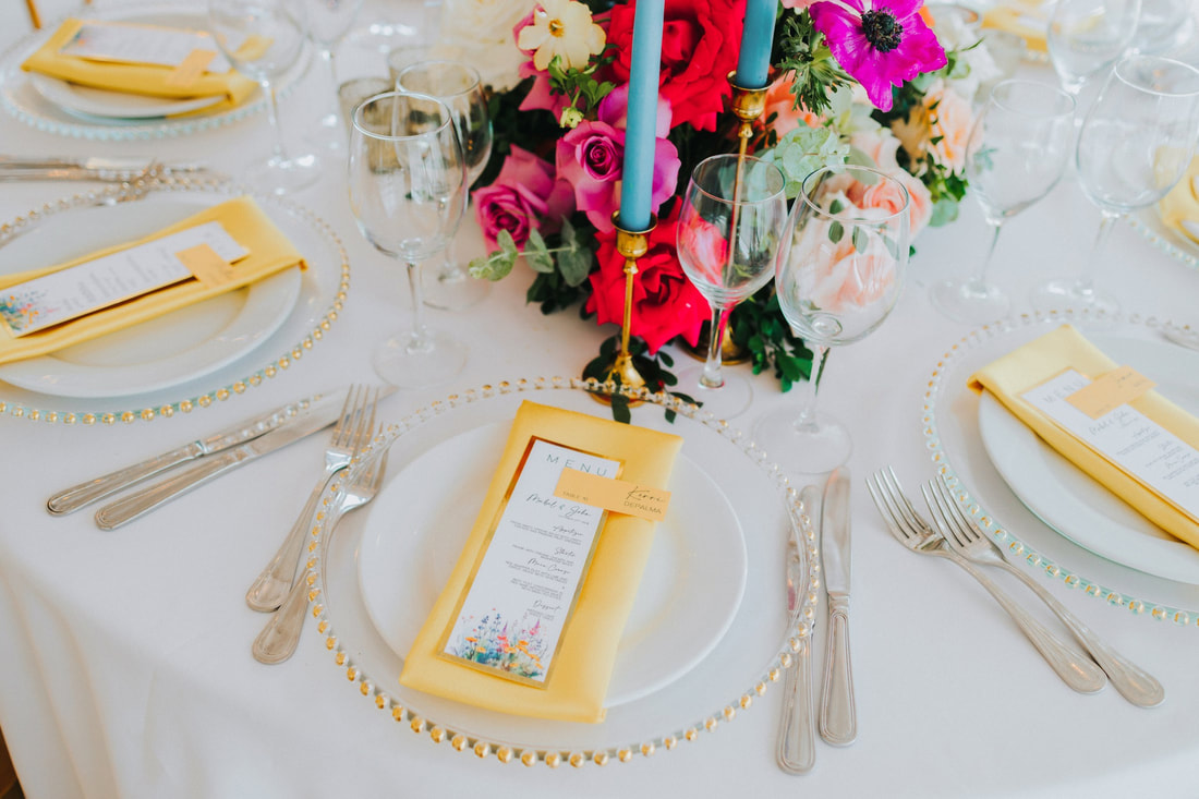 Personalized menu at your destination wedding